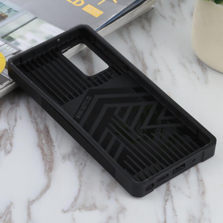 For Samsung Galaxy Note20 Sliding Camera Cover Design PC + TPU Shockproof Case with Ring Holder & Card Slot(Black) by buy2fix