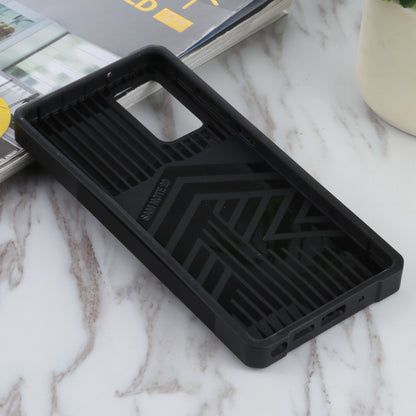 For Samsung Galaxy Note20 Sliding Camera Cover Design PC + TPU Shockproof Case with Ring Holder & Card Slot(Black) by buy2fix