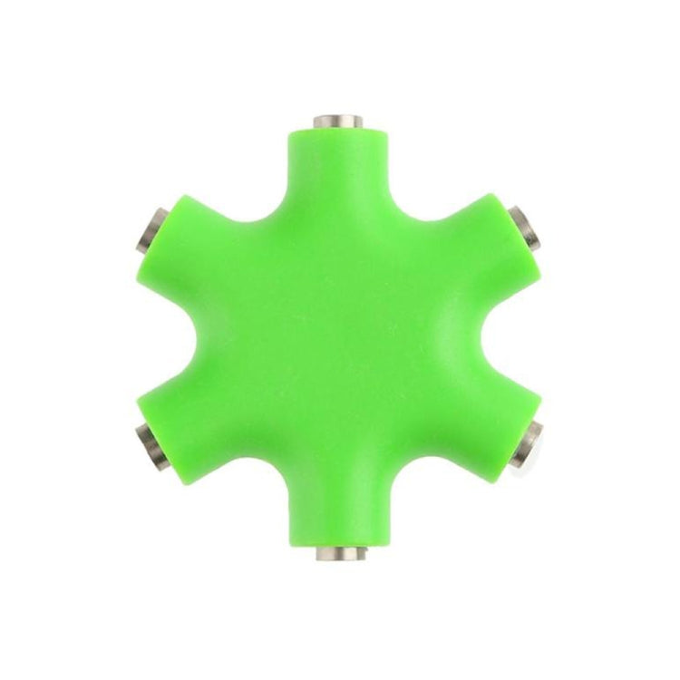 6 in 1 Audio Adapter 3.5mm Jack Multi Port Hub Aux Headphone Splitter Converter(Green) by buy2fix
