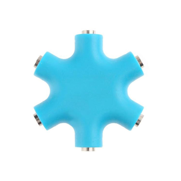 6 in 1 Audio Adapter 3.5mm Jack Multi Port Hub Aux Headphone Splitter Converter(Blue) by buy2fix