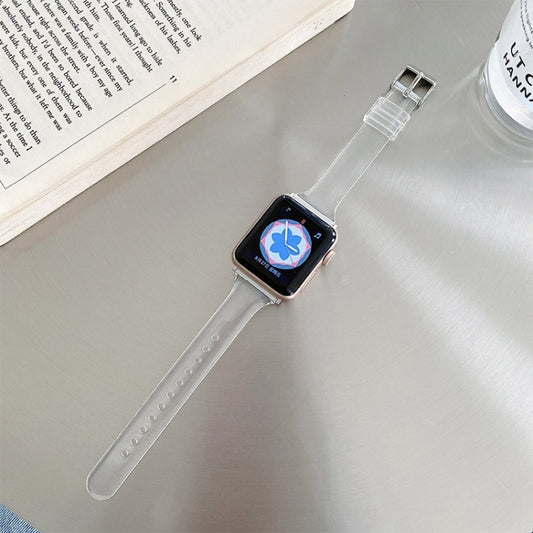 Small Waist Dual Section Milan Watch Band For Apple Watch Series 9&8&7 41mm / SE 3&SE 2&6&SE&5&4 40mm / 3&2&1 38mm(Transparent) - Watch Bands by buy2fix | Online Shopping UK | buy2fix