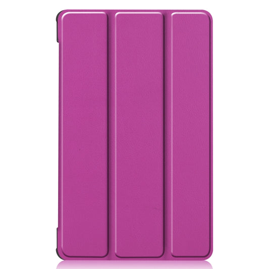 For Lenovo Tab M8 3rd Gen Custer Texture Horizontal Flip Leather Case with Three-folding Holder(Purple) - Lenovo by buy2fix | Online Shopping UK | buy2fix