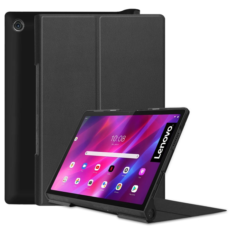 For Lenovo Yoga Tab 11 / YT-J706X Custer Texture Horizontal Flip PU Leather Case with Holder & Sleep / Wake-up Function(Black) - Lenovo by buy2fix | Online Shopping UK | buy2fix