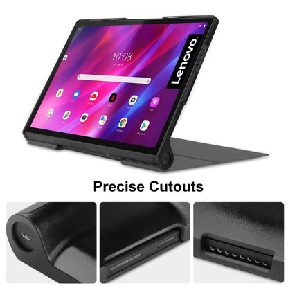 For Lenovo Yoga Tab 11 / YT-J706X Custer Texture Horizontal Flip PU Leather Case with Holder & Sleep / Wake-up Function(Grey) - Lenovo by buy2fix | Online Shopping UK | buy2fix