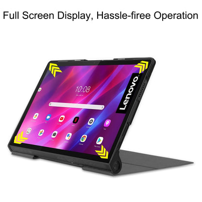 For Lenovo Yoga Tab 11 / YT-J706X Custer Texture Horizontal Flip PU Leather Case with Holder & Sleep / Wake-up Function(Grey) - Lenovo by buy2fix | Online Shopping UK | buy2fix