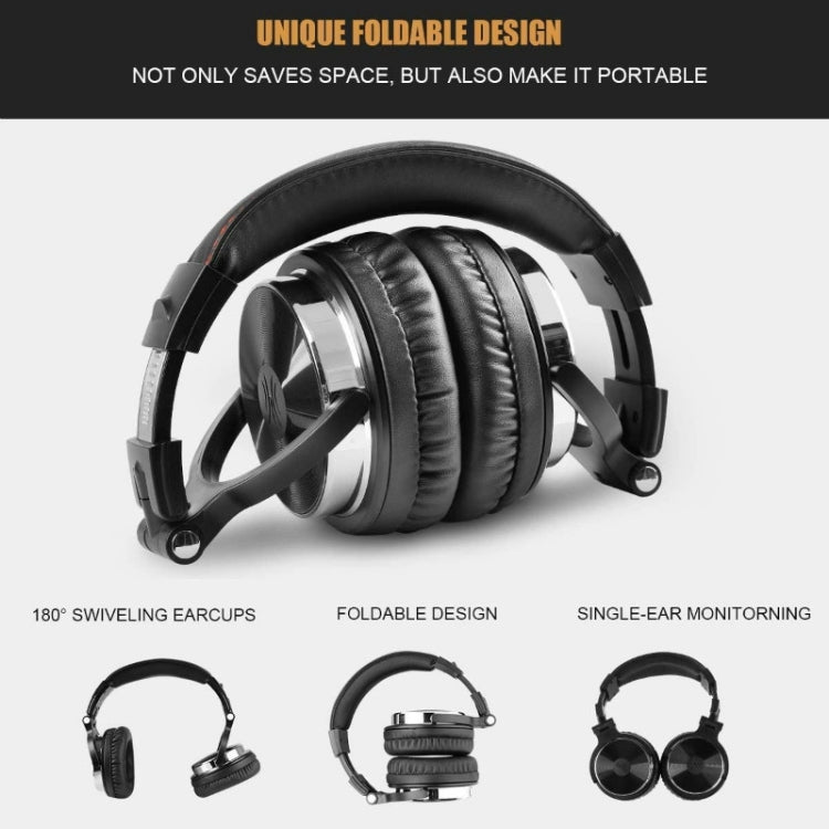 OneOdio Pro-10 Head-mounted Noise Reduction Wired Headphone with Microphone, Color:Grey Khaki by OneOdio