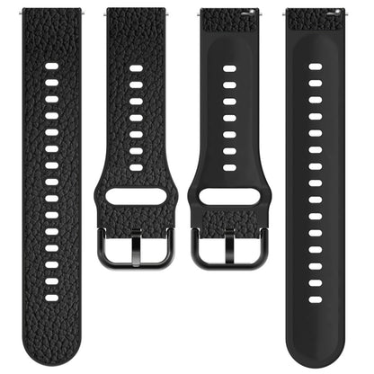 20mm Two-layer Cowhide Leather Watch Band(Black) - Watch Bands by buy2fix | Online Shopping UK | buy2fix