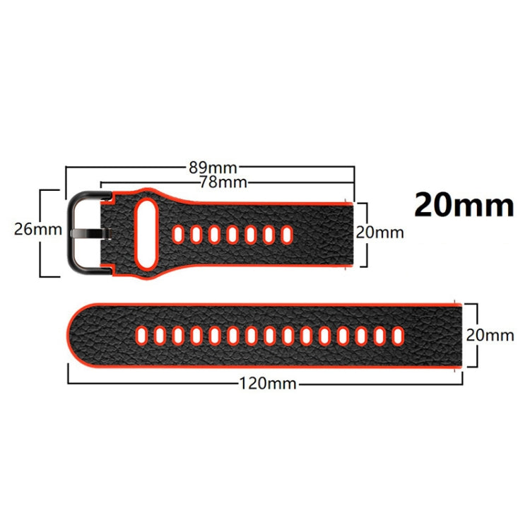 20mm Two-layer Cowhide Leather Watch Band(Black) - Watch Bands by buy2fix | Online Shopping UK | buy2fix