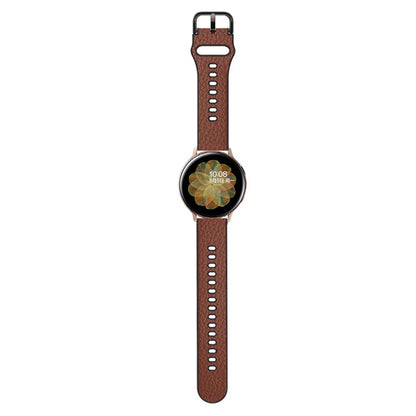 20mm Two-layer Cowhide Leather Watch Band(Black) - Watch Bands by buy2fix | Online Shopping UK | buy2fix