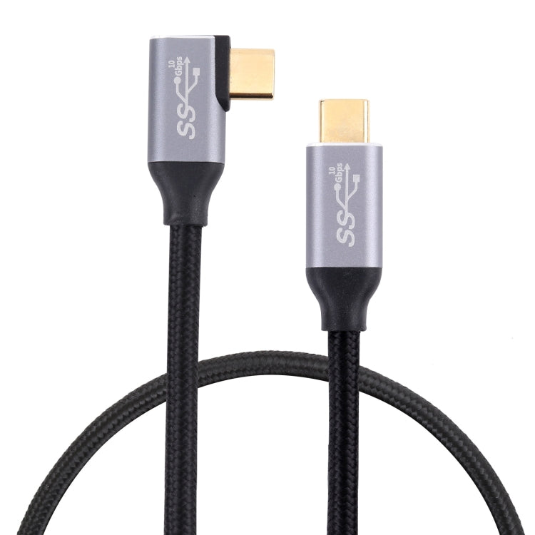 USB-C / Type-C Male to USB-C / Type-C Elbow Transmission Data Cable, Cable Length:1m by buy2fix