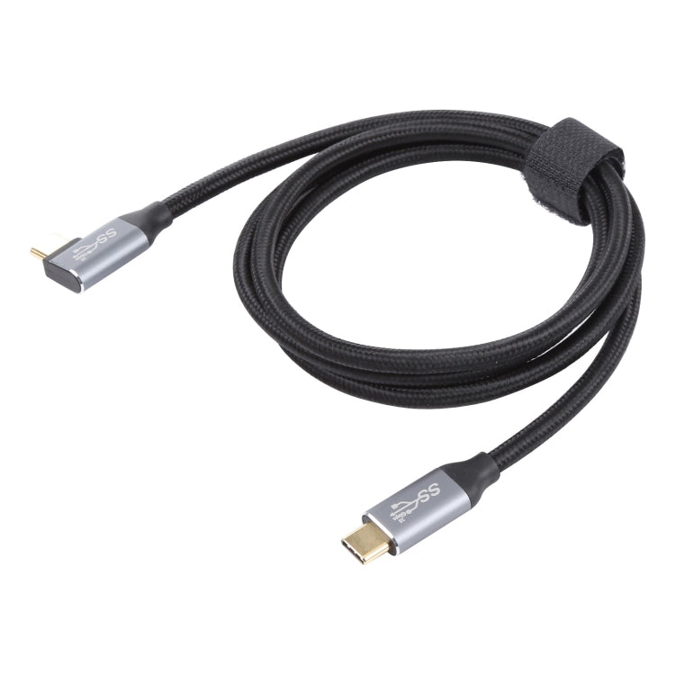 USB-C / Type-C Male to USB-C / Type-C Elbow Transmission Data Cable, Cable Length:1m by buy2fix