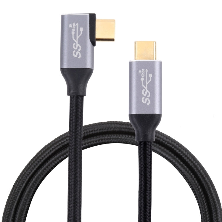 USB-C / Type-C Male to USB-C / Type-C Elbow Transmission Data Cable, Cable Length:1.5m by buy2fix