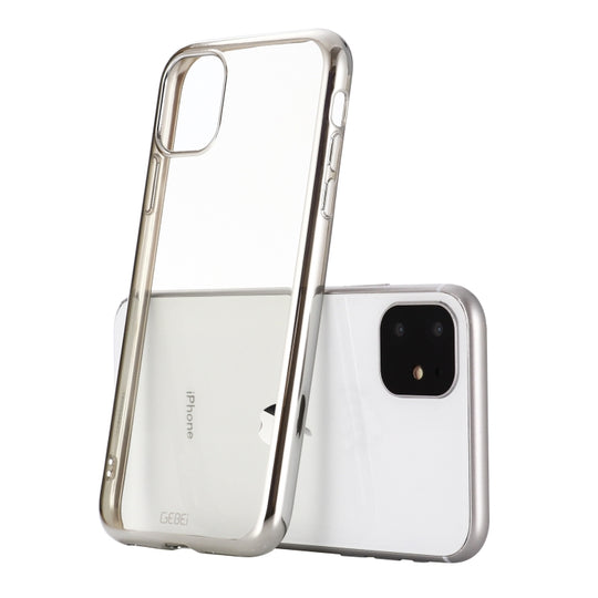 For iPhone 11 Pro Max GEBEI Plating TPU Shockproof Protective Case(Silver)