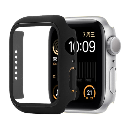 Shockproof PC+Tempered Glass Protective Case with Packed Carton For Apple Watch Series 6 & SE & 5 & 4 40mm(Black) - Watch Cases by buy2fix | Online Shopping UK | buy2fix