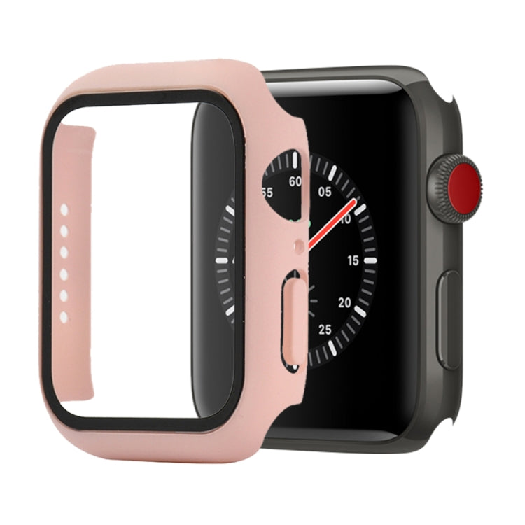 Shockproof PC+Tempered Glass Protective Case with Packed Carton For Apple Watch Series 3 & 2 & 1 38mm(Pink) - Watch Cases by buy2fix | Online Shopping UK | buy2fix