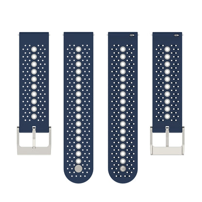 20mm Universal Colorful Hole Silicone Watch Band(Midnight Blue Grey) - Watch Bands by buy2fix | Online Shopping UK | buy2fix