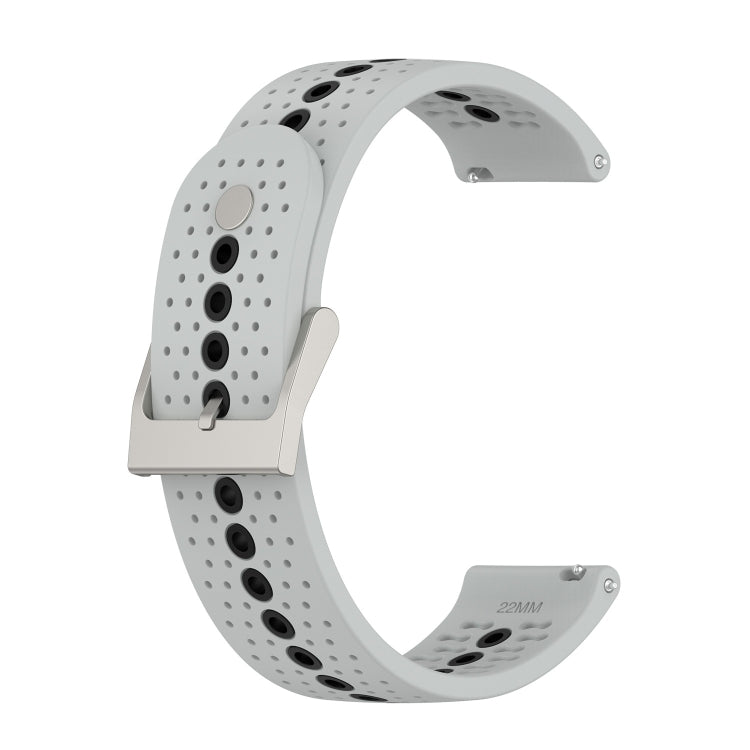 For Suunto 9 Peak Universal Colorful Hole Silicone Watch Band(Grey Black) -  by buy2fix | Online Shopping UK | buy2fix
