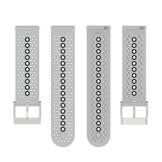 For Suunto 9 Peak Universal Colorful Hole Silicone Watch Band(Grey Black) -  by buy2fix | Online Shopping UK | buy2fix
