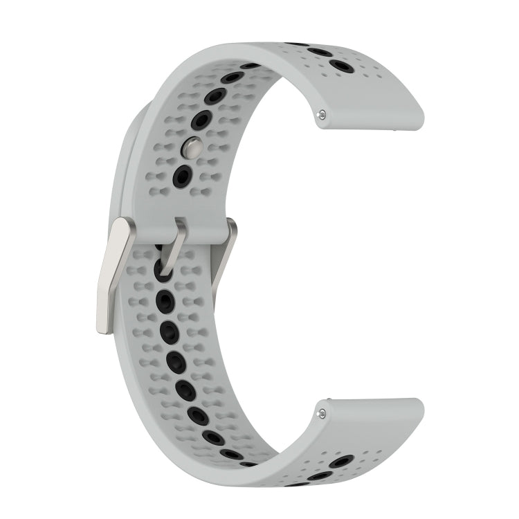 For Suunto 9 Peak Universal Colorful Hole Silicone Watch Band(Grey Black) -  by buy2fix | Online Shopping UK | buy2fix