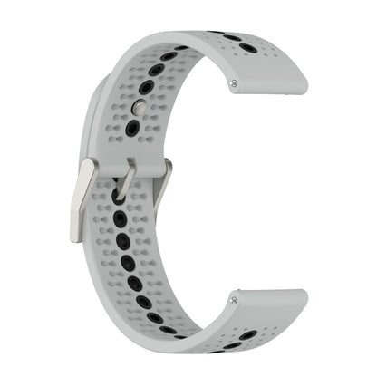 For Suunto 9 Peak Universal Colorful Hole Silicone Watch Band(Grey Black) -  by buy2fix | Online Shopping UK | buy2fix