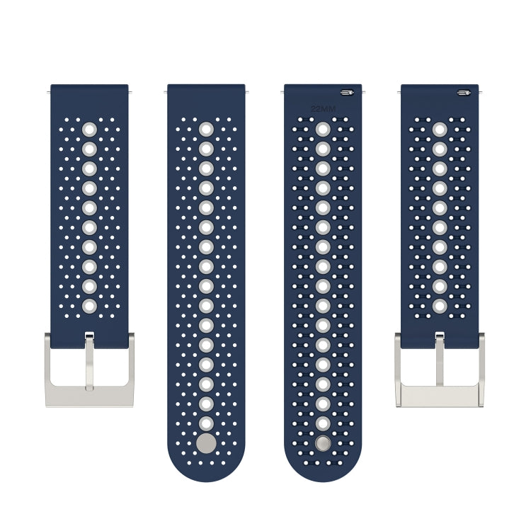 For Suunto 9 Peak Universal Colorful Hole Silicone Watch Band(Midnight Blue Grey) -  by buy2fix | Online Shopping UK | buy2fix
