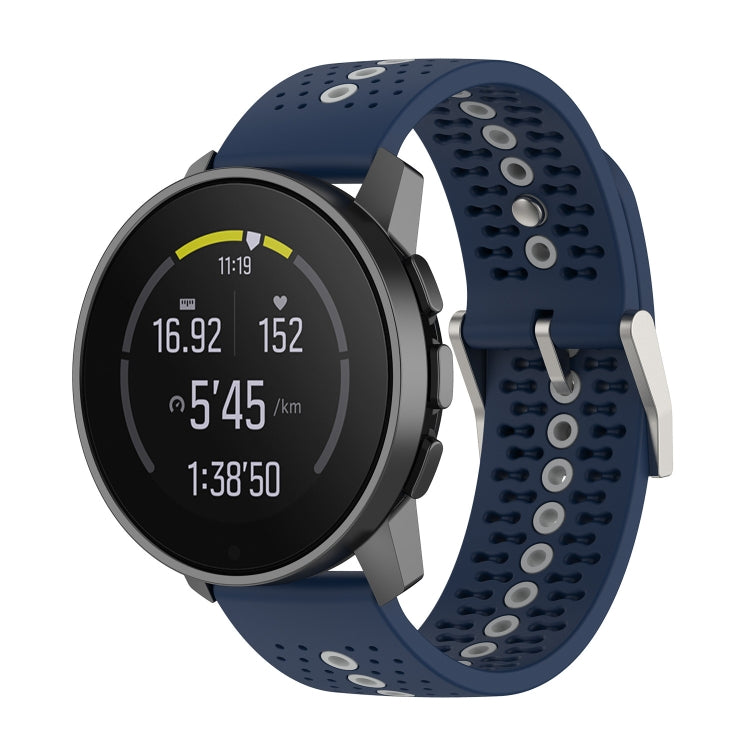 For Suunto 9 Peak Universal Colorful Hole Silicone Watch Band(Midnight Blue Grey) -  by buy2fix | Online Shopping UK | buy2fix