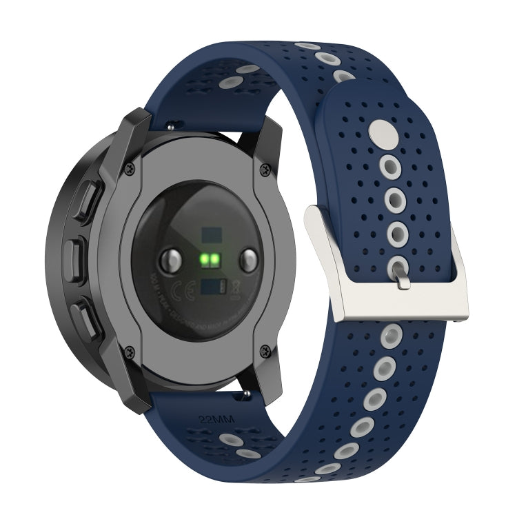 For Suunto 9 Peak Universal Colorful Hole Silicone Watch Band(Midnight Blue Grey) -  by buy2fix | Online Shopping UK | buy2fix
