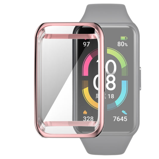 For Huawei Band 6 / 6 Pro / Honor Band 6 Full Coverage TPU Electroplating Protective Case Cover(Pink) by buy2fix