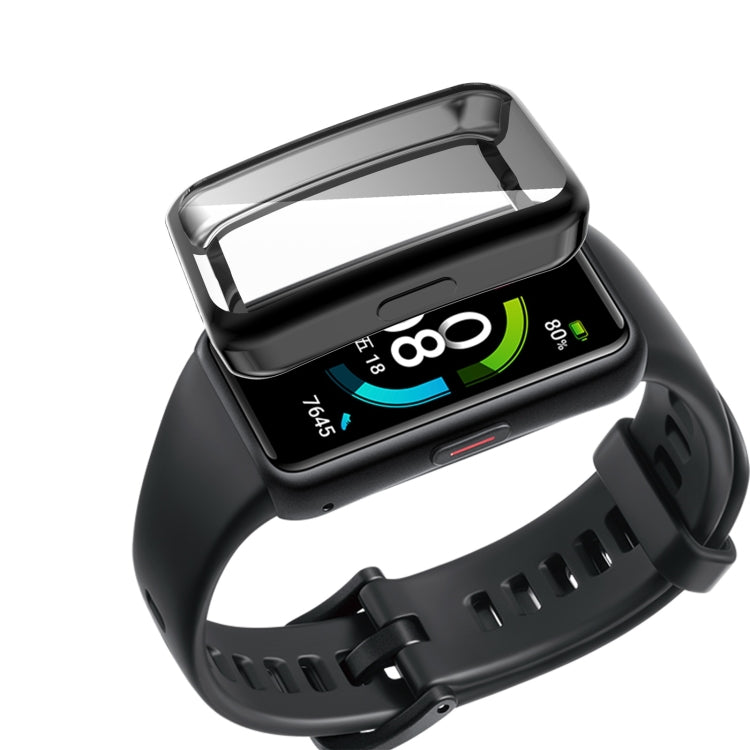 For Huawei Band 6 / 6 Pro / Honor Band 6 Full Coverage TPU Electroplating Protective Case Cover(Black) - Watch Cases by buy2fix | Online Shopping UK | buy2fix