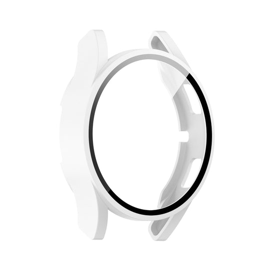 For Samsung Galaxy Watch4 40mm PC Protective Case with Tempered Glass Film(White) - Watch Cases by buy2fix | Online Shopping UK | buy2fix