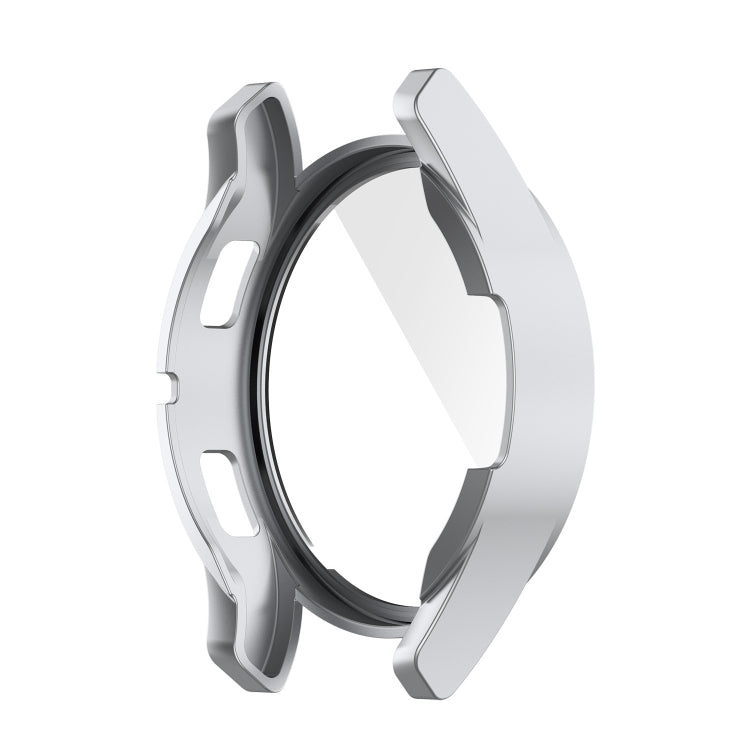 For Samsung Galaxy Watch4 44mm PC Protective Case with Tempered Glass Film(Silver) - Watch Cases by buy2fix | Online Shopping UK | buy2fix