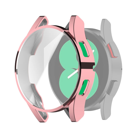For Samung Galaxy Watch4 40mm Full Coverage TPU Electroplating Protective Case Cover(Pink) - Watch Cases by buy2fix | Online Shopping UK | buy2fix
