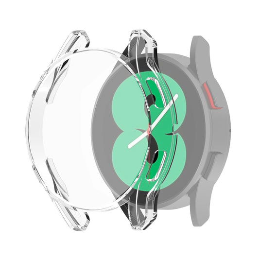 For Samung Galaxy Watch4 40mm Full Coverage TPU Electroplating Protective Case Cover(Transparent White) - Watch Cases by buy2fix | Online Shopping UK | buy2fix