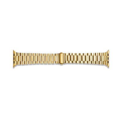 Ultra-thin Three-bead Metal Strap Watch Band For Apple Watch Series 9&8&7 41mm / SE 3&SE 2&6&SE&5&4 40mm / 3&2&1 38mm(Gold) - Watch Bands by buy2fix | Online Shopping UK | buy2fix