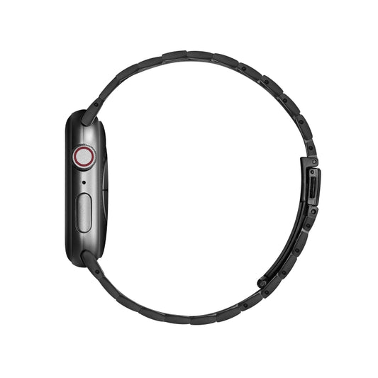 Ultra-thin Three-bead Metal Strap Watch Band For Apple Watch Series 9&8&7 41mm / SE 3&SE 2&6&SE&5&4 40mm / 3&2&1 38mm(Black) - Watch Bands by buy2fix | Online Shopping UK | buy2fix