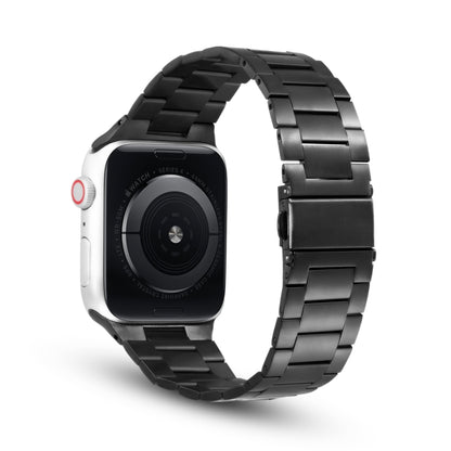 Ultra-thin Three-bead Metal Strap Watch Band For Apple Watch Series 9&8&7 41mm / SE 3&SE 2&6&SE&5&4 40mm / 3&2&1 38mm(Black) - Watch Bands by buy2fix | Online Shopping UK | buy2fix