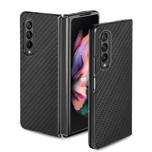 For Samsung Galaxy Z Fold3 5G Cross Pattern Slim PC Protective Case(Black) by buy2fix