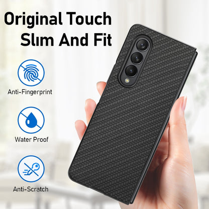 For Samsung Galaxy Z Fold3 5G Cross Pattern Slim PC Protective Case(Black) by buy2fix