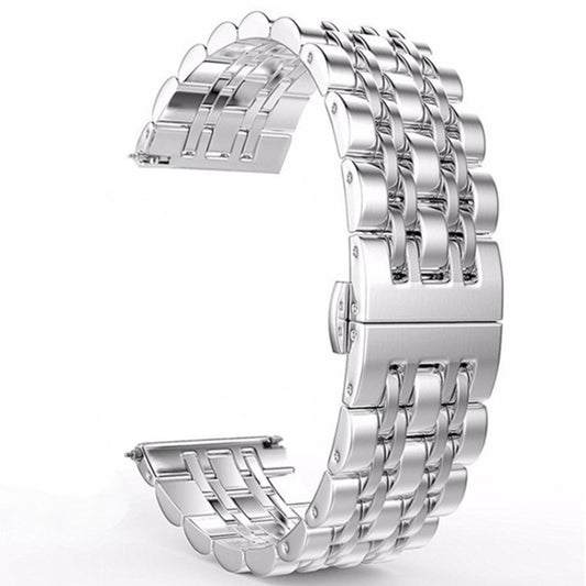 20mm Women Version Seven-beads Steel Watch Band(Silver) - Watch Bands by buy2fix | Online Shopping UK | buy2fix