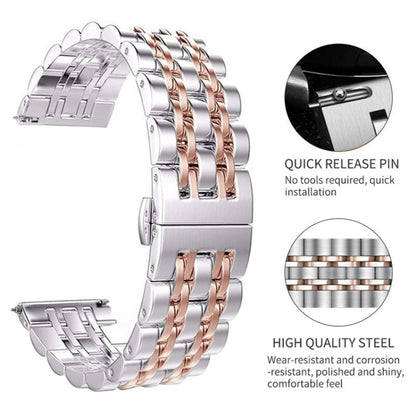 20mm Women Version Seven-beads Steel Watch Band(Silver) - Watch Bands by buy2fix | Online Shopping UK | buy2fix