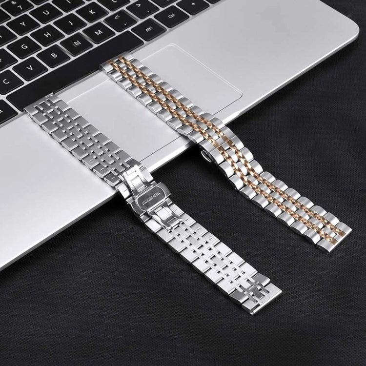 20mm Women Version Seven-beads Steel Watch Band(Silver) - Watch Bands by buy2fix | Online Shopping UK | buy2fix