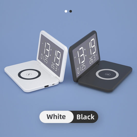 SY-118 15W Foldable Mirror Surface Perpetual Desk Calendar Clock Wireless Charger with Alarm Clock & Three-level Brightness Adjustable Function(White) - Wireless Charger by buy2fix | Online Shopping UK | buy2fix