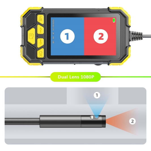 Y19 5.5mm Single Lens Hand-held Hard-wire Endoscope with 4.3-inch IPS Color LCD Screen, Cable Length:10m(Yellow) -  by buy2fix | Online Shopping UK | buy2fix