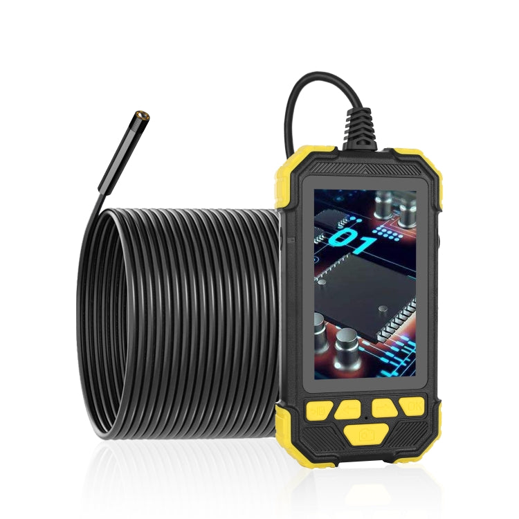 Y19 8mm Single Lens Hand-held Hard-wire Endoscope with 4.3-inch IPS Color LCD Screen, Cable Length:3.5m(Yellow) by buy2fix