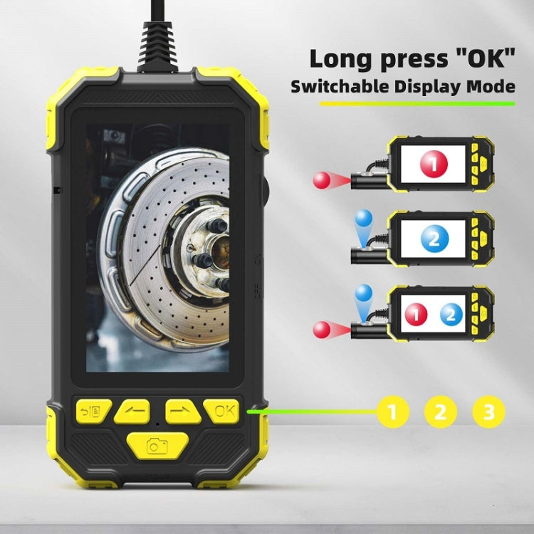 Y19 8mm Single Lens Hand-held Hard-wire Endoscope with 4.3-inch IPS Color LCD Screen, Cable Length:5m(Yellow) -  by buy2fix | Online Shopping UK | buy2fix
