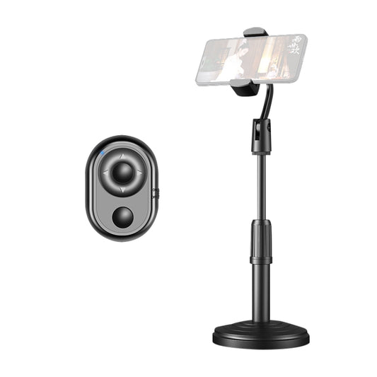 Desktop Stand Mobile Phone Tablet Live Broadcast Stand Telescopic Disc Stand, Style:Holder + Remote Control(Black) - Stand by buy2fix | Online Shopping UK | buy2fix