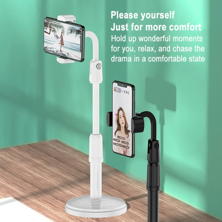 Desktop Stand Mobile Phone Tablet Live Broadcast Stand Telescopic Disc Stand, Style:Holder + Remote Control(Black) - Stand by buy2fix | Online Shopping UK | buy2fix