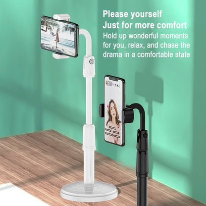 Desktop Stand Mobile Phone Tablet Live Broadcast Stand Telescopic Disc Stand, Style:Holder + Remote Control(Black) - Stand by buy2fix | Online Shopping UK | buy2fix
