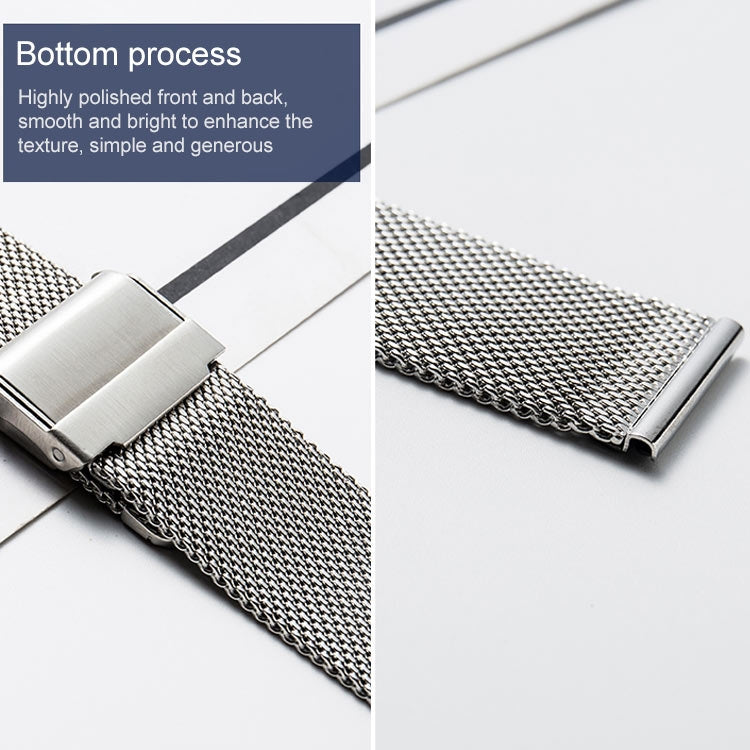 20mm 304 Stainless Steel Double Buckles Watch Band(Silver) by buy2fix