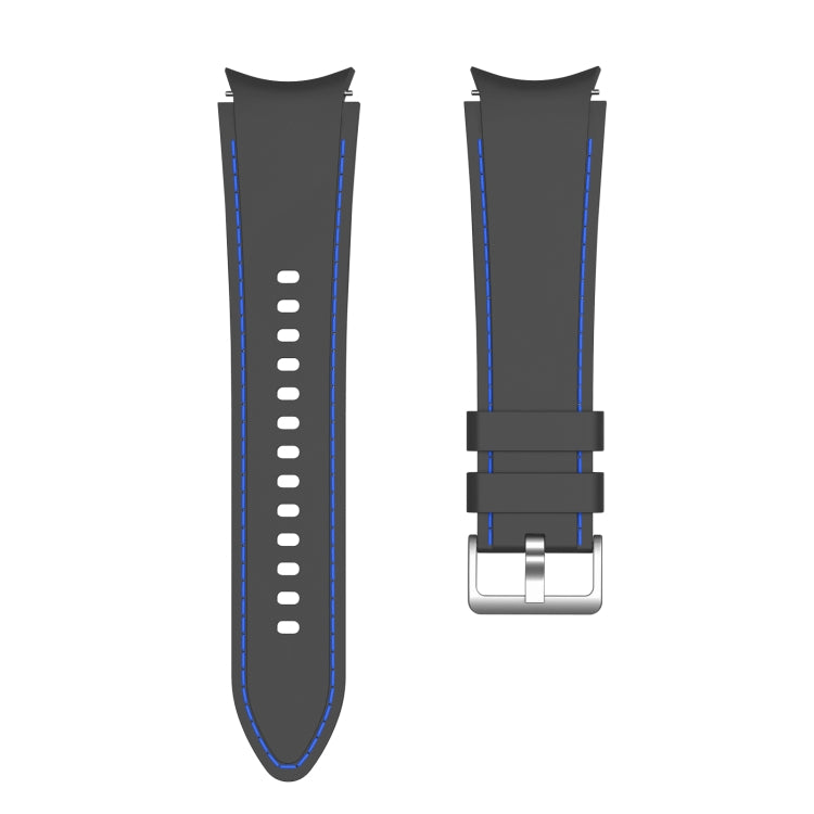 For Samsung Galaxy Watch4 / Watch4 Classic Silicone Stitching Watch Band(Black Blue) - Watch Bands by buy2fix | Online Shopping UK | buy2fix